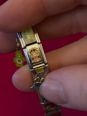 Disney Stainless Silver Italian Charm Bracelet, Disney, Care Bear .